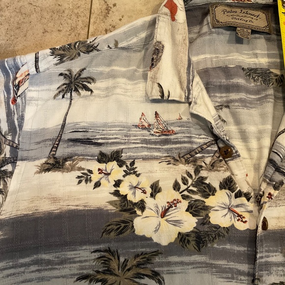 Men's Palm Island Clothing Co Short Sleeved Hawaiian Button Down Shirt Sz L - Picture 12 of 13